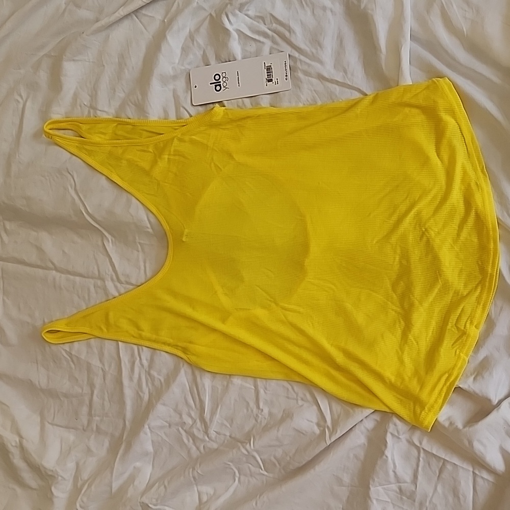 Yellow Alo yoga vest top, size M